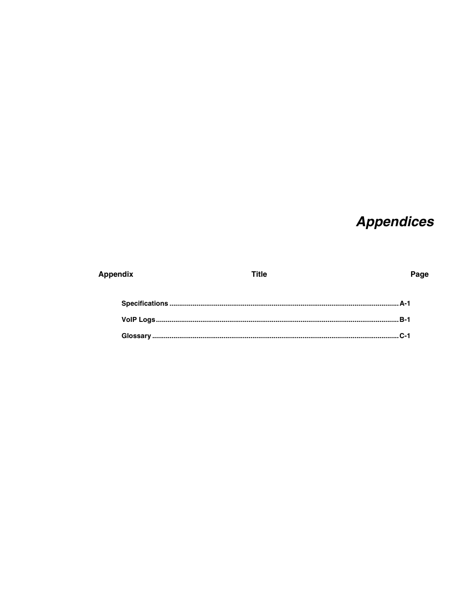 Appendices | Fluke Network Tester User Manual | Page 73 / 102