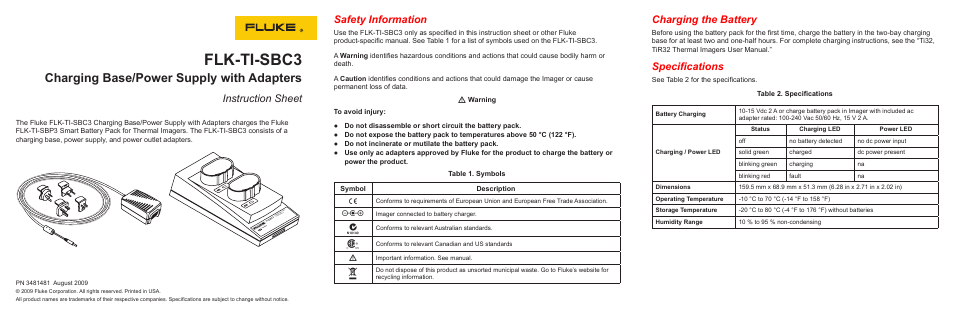 Fluke FLK-TI-SBC3 User Manual | 2 pages