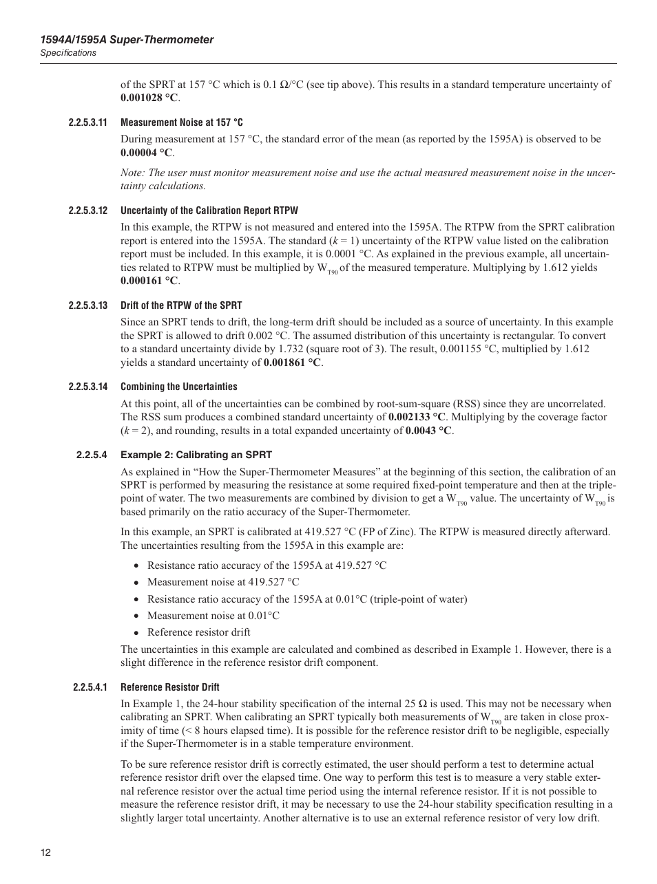 4 example 2: calibrating an sprt, Example 2: calibrating an sprt | Fluke 1595A User Manual | Page 22 / 130