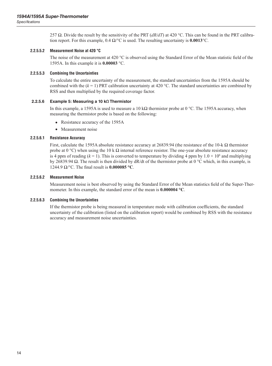 6 example 5: measuring a 10 kω thermistor, Example 5: measuring a 10 kω thermistor | Fluke 1595A User Manual | Page 24 / 130