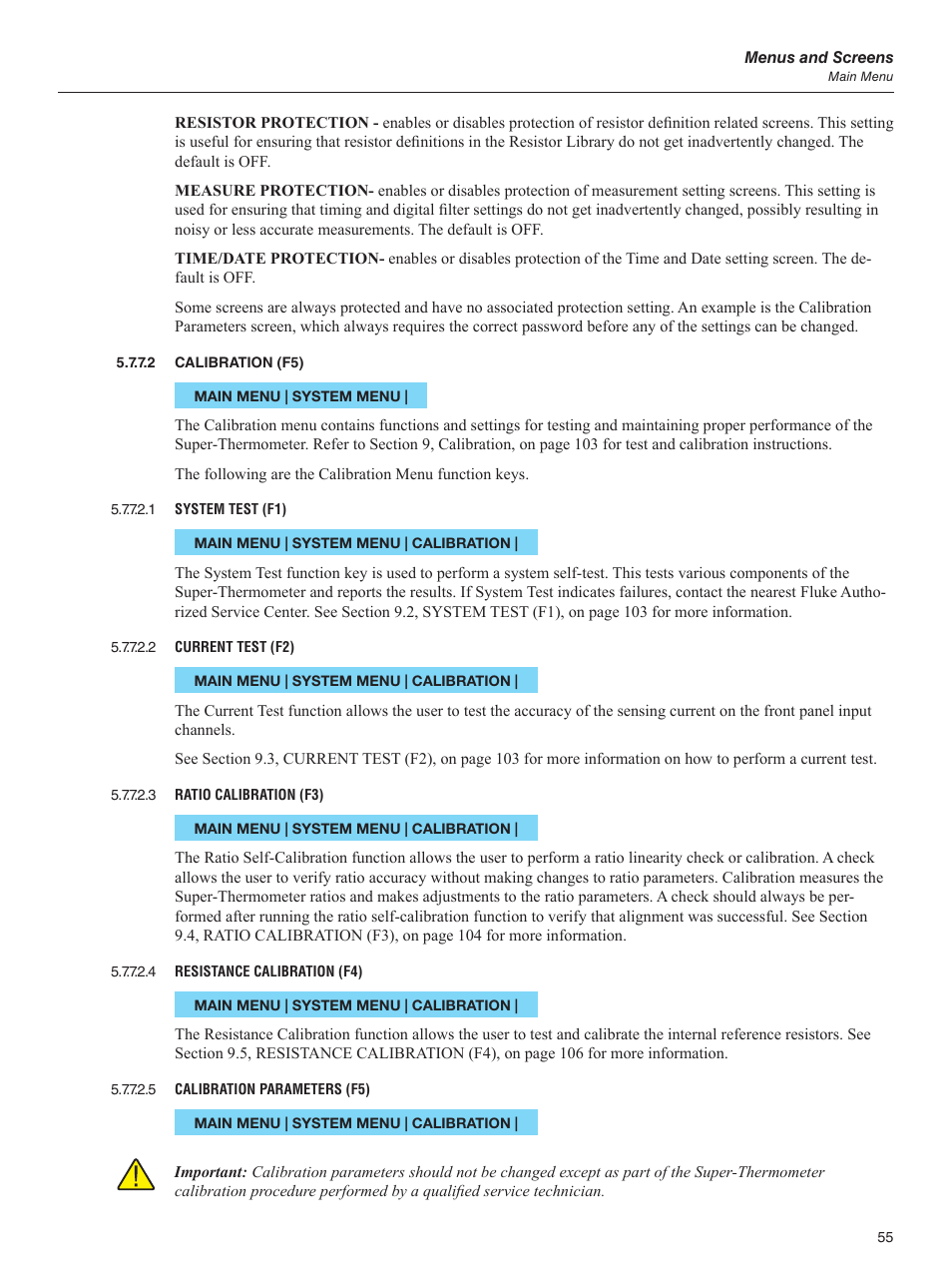 2 calibration (f5), Calibration (f5) | Fluke 1595A User Manual | Page 65 / 130