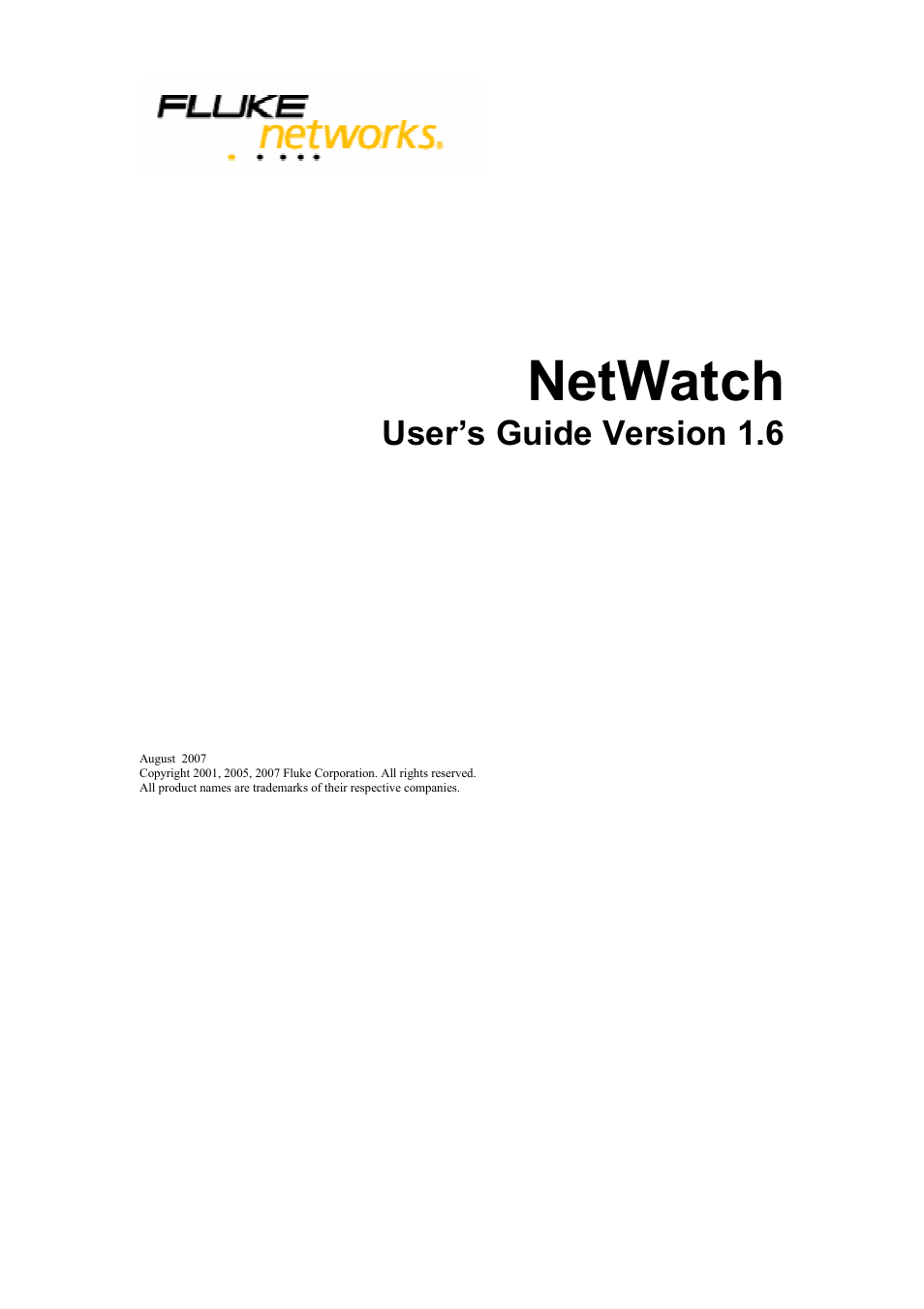 Fluke Network Router User Manual | 49 pages