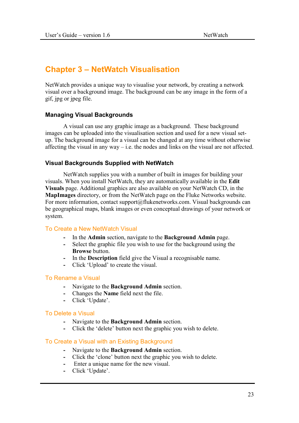 Chapter 3 – netwatch visualisation | Fluke Network Router User Manual | Page 23 / 49
