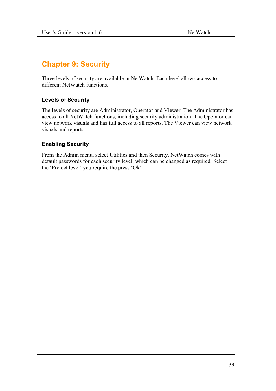 Chapter 9: security | Fluke Network Router User Manual | Page 39 / 49