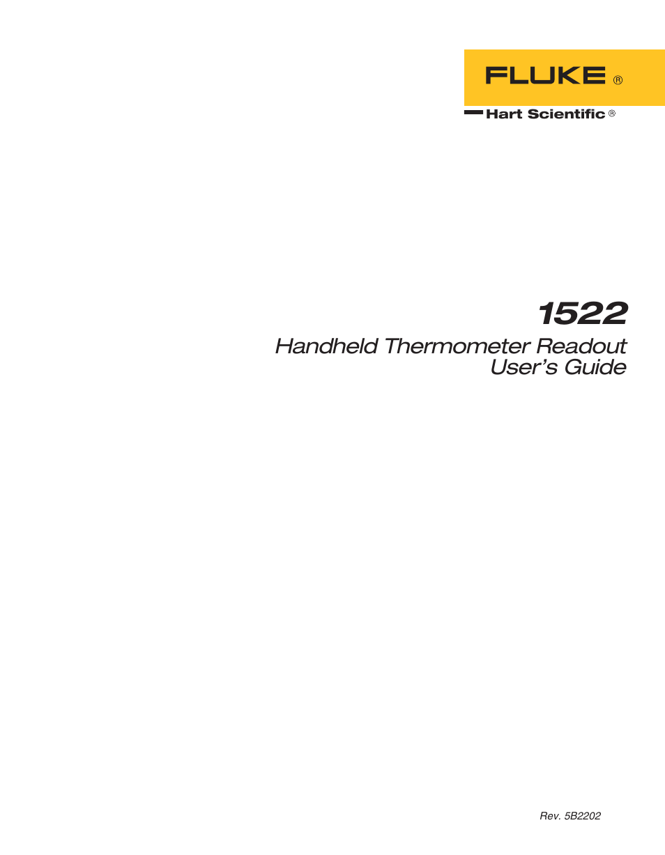 Fluke 1522 User Manual | 60 pages