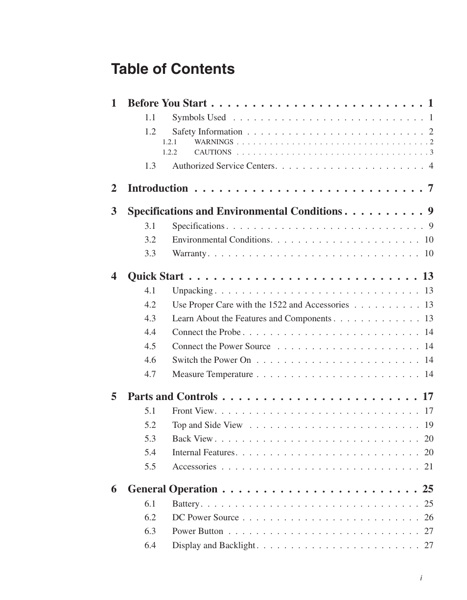 Fluke 1522 User Manual | Page 3 / 60