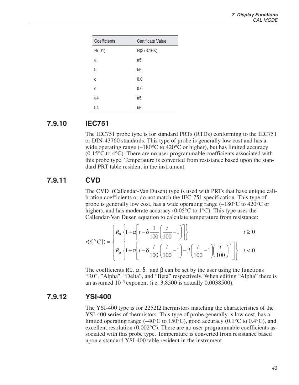 10 iec751 43, 11 cvd 43, 12 ysi-400 43 | Iec751, Ysi-400, 11 cvd | Fluke 1522 User Manual | Page 44 / 60