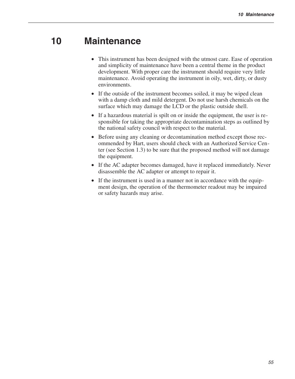 10 maintenance 55, 10 maintenance | Fluke 1522 User Manual | Page 55 / 60