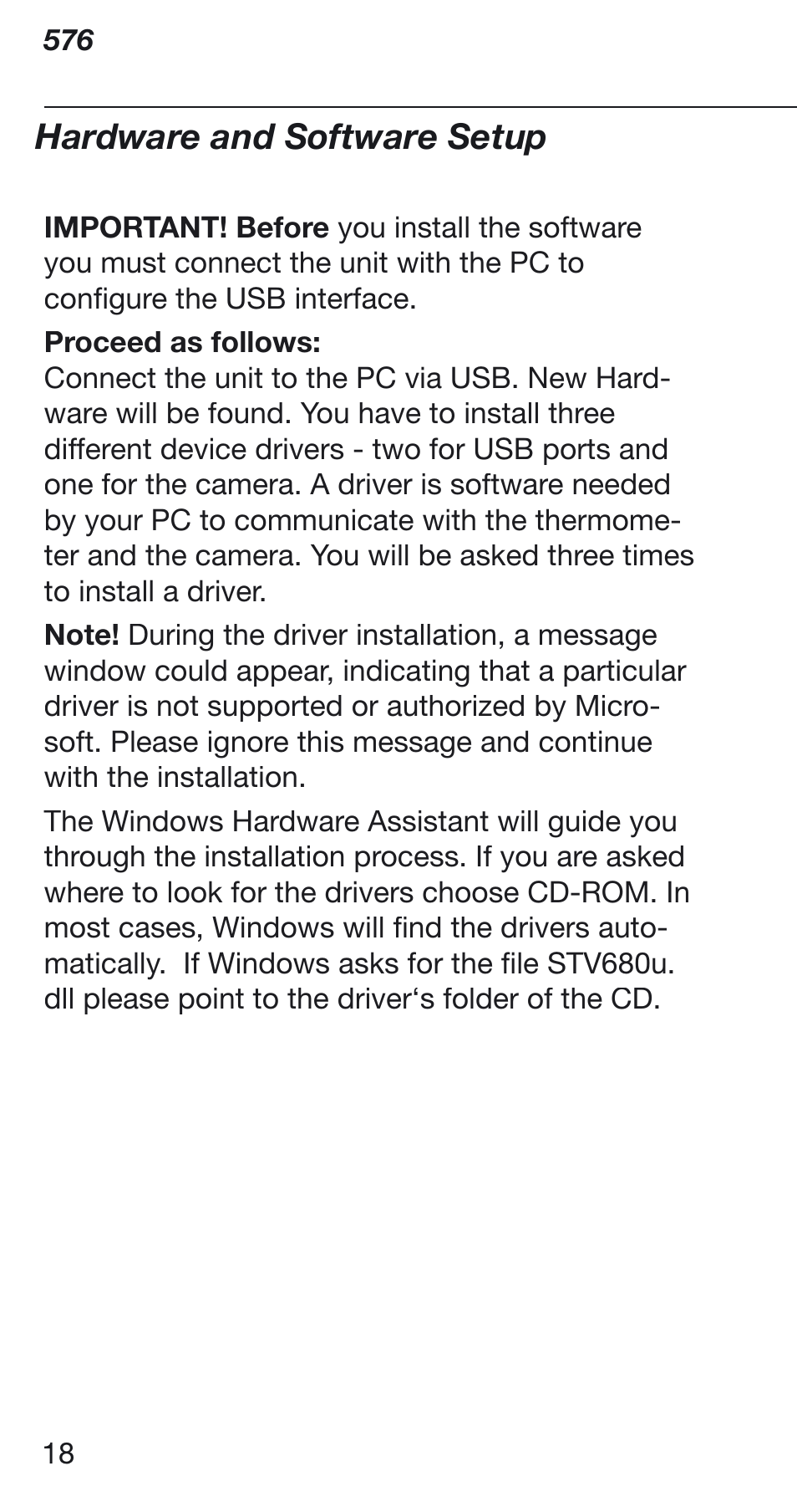 Hardware and software setup | Fluke Thermometer 576 User Manual | Page 18 / 33