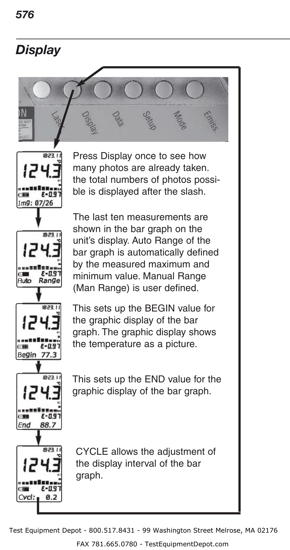 Display | Fluke Thermometer 576 User Manual | Page 20 / 33