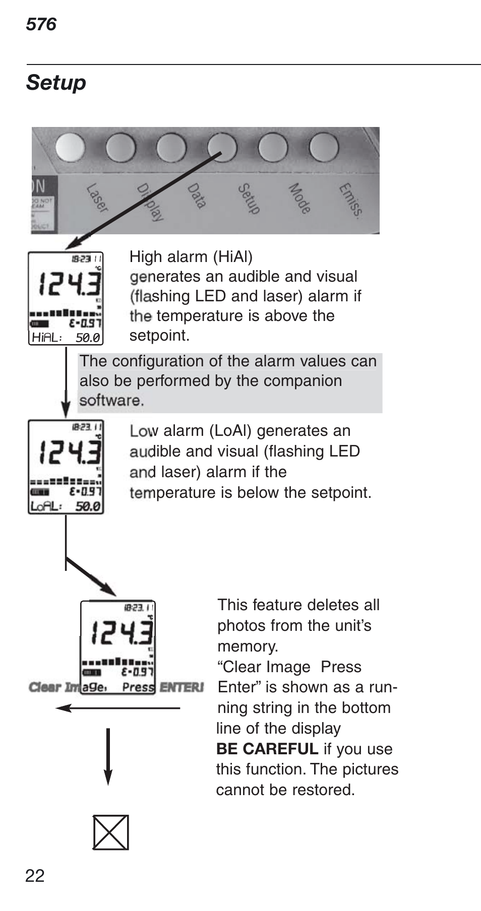 Setup | Fluke Thermometer 576 User Manual | Page 22 / 33