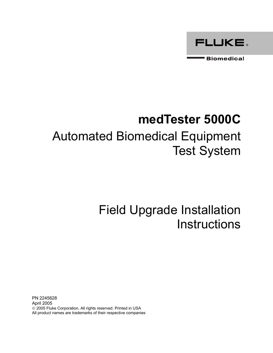 Fluke Network Device MedTester 5000C User Manual | 12 pages