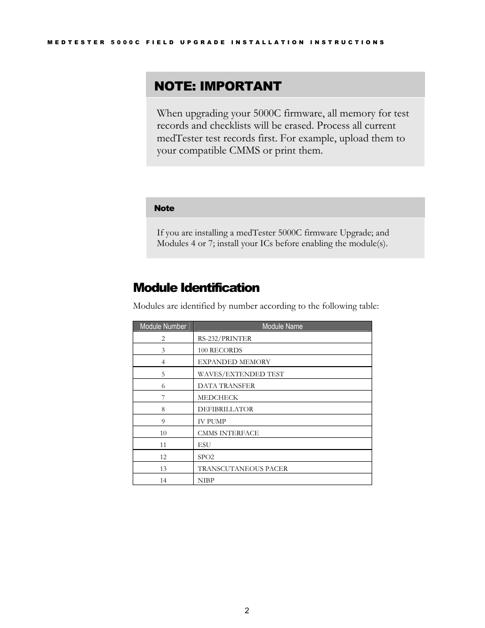 Module identification | Fluke Network Device MedTester 5000C User Manual | Page 4 / 12