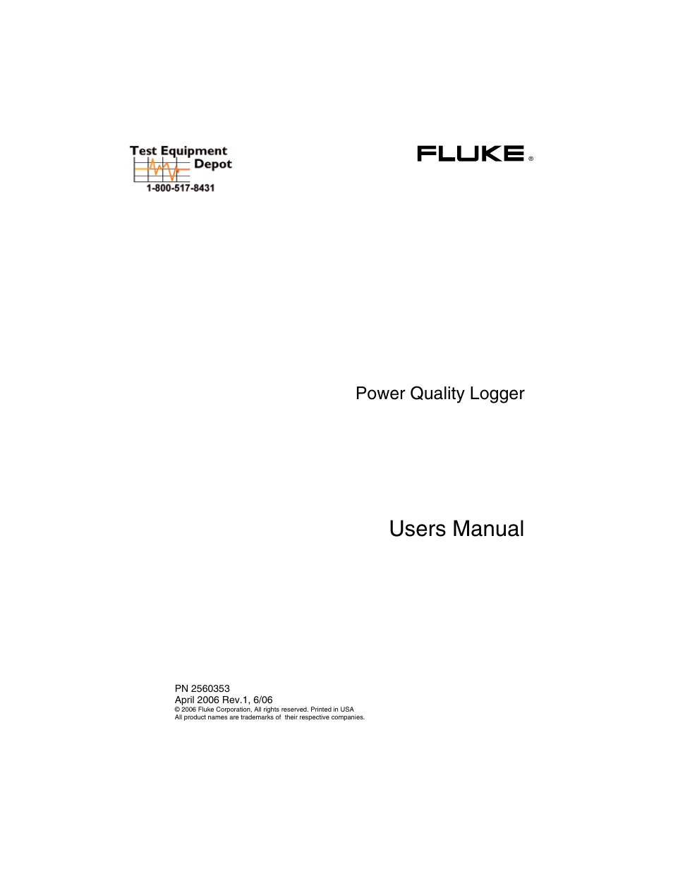 Fluke 1744 User Manual | 73 pages