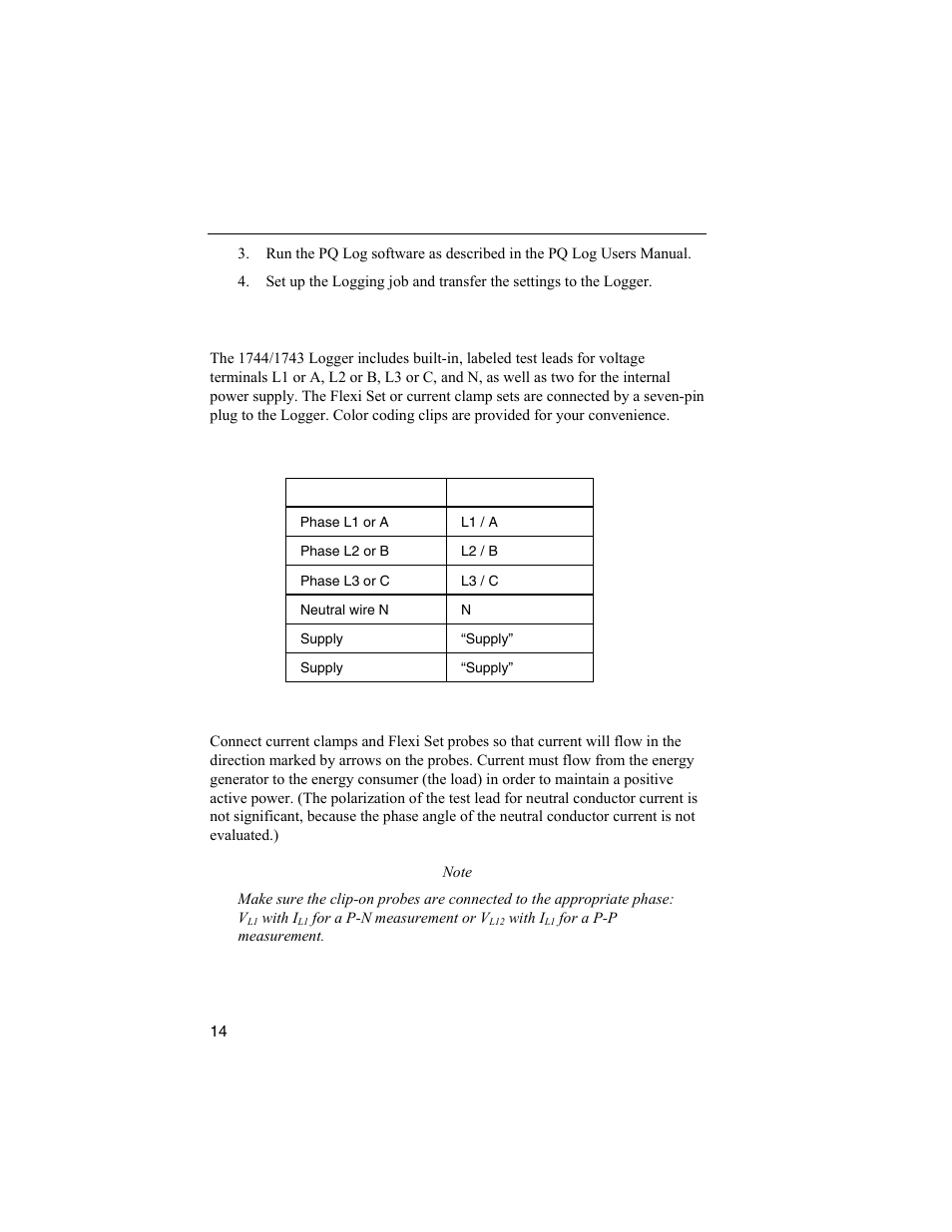 Test leads œ markings, Connecting current probes, Test leads – markings | Fluke 1744 User Manual | Page 23 / 73