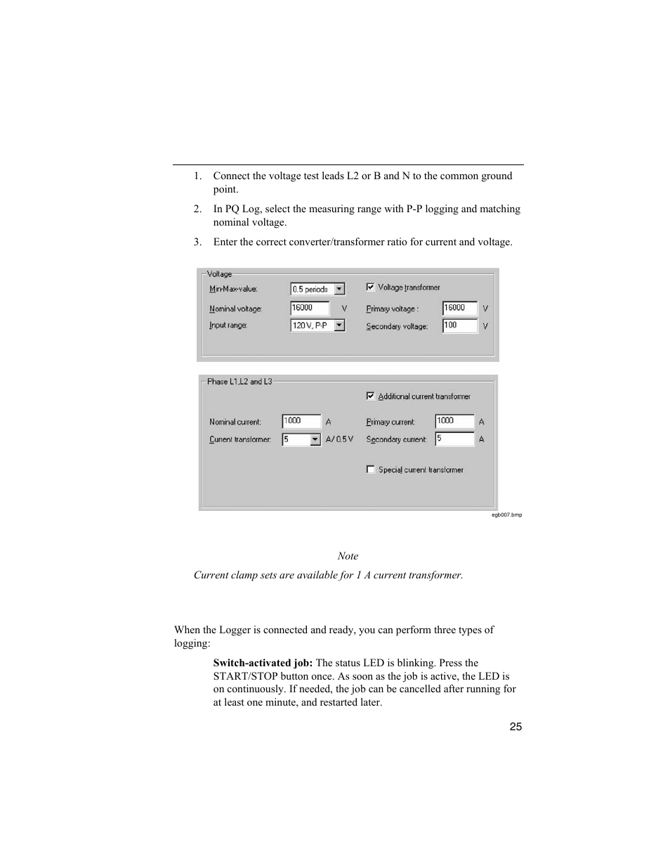 Logging | Fluke 1744 User Manual | Page 34 / 73