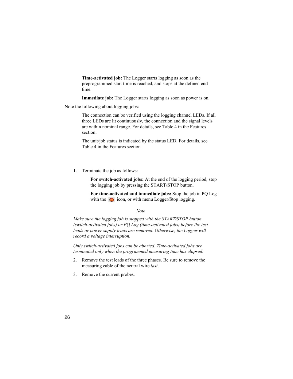 Completing the logging job | Fluke 1744 User Manual | Page 35 / 73