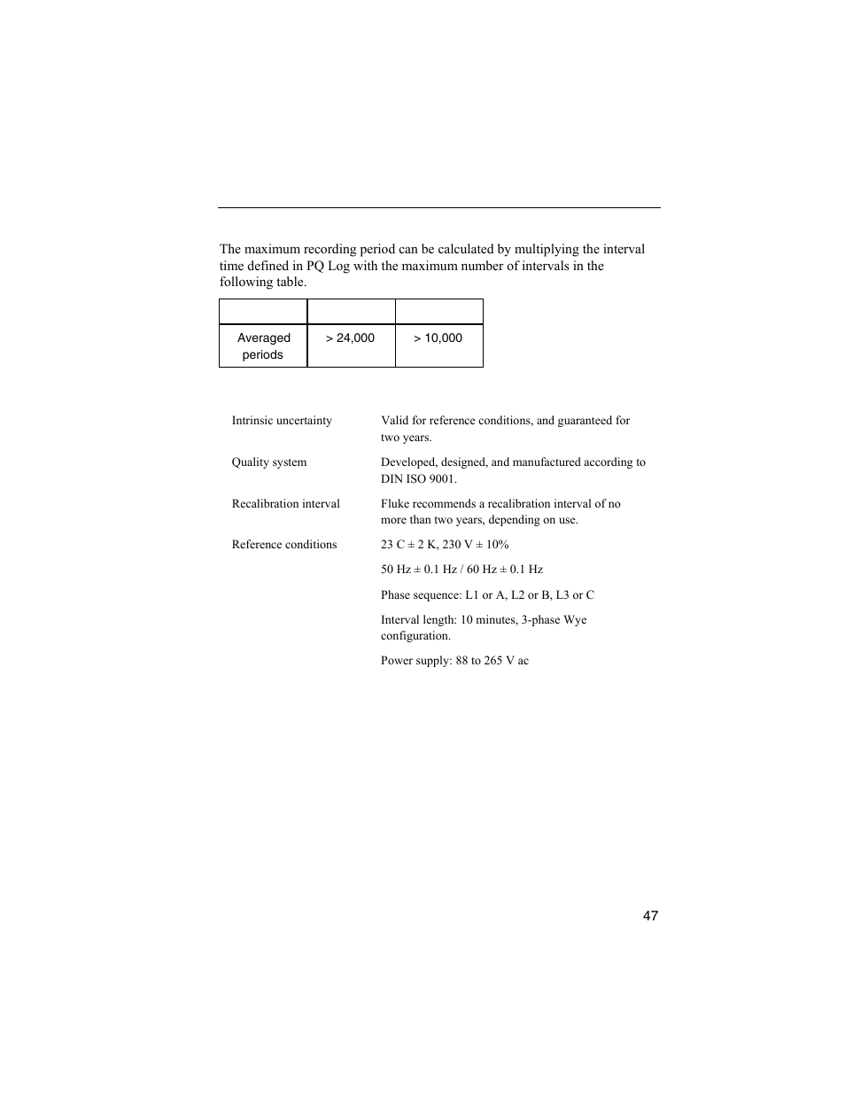 Maximum number of intervals for logging function p, General information | Fluke 1744 User Manual | Page 56 / 73