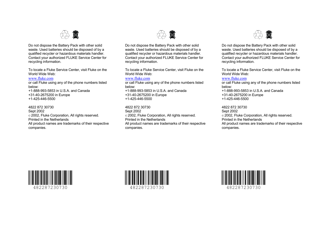 Fluke BP130 User Manual | Page 2 / 2
