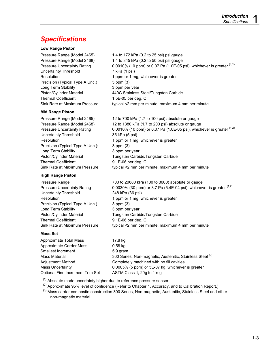 Specifications | Fluke RUSKA 2470 User Manual | Page 11 / 78