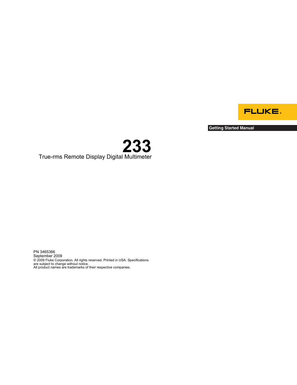 Fluke 233 User Manual | 16 pages