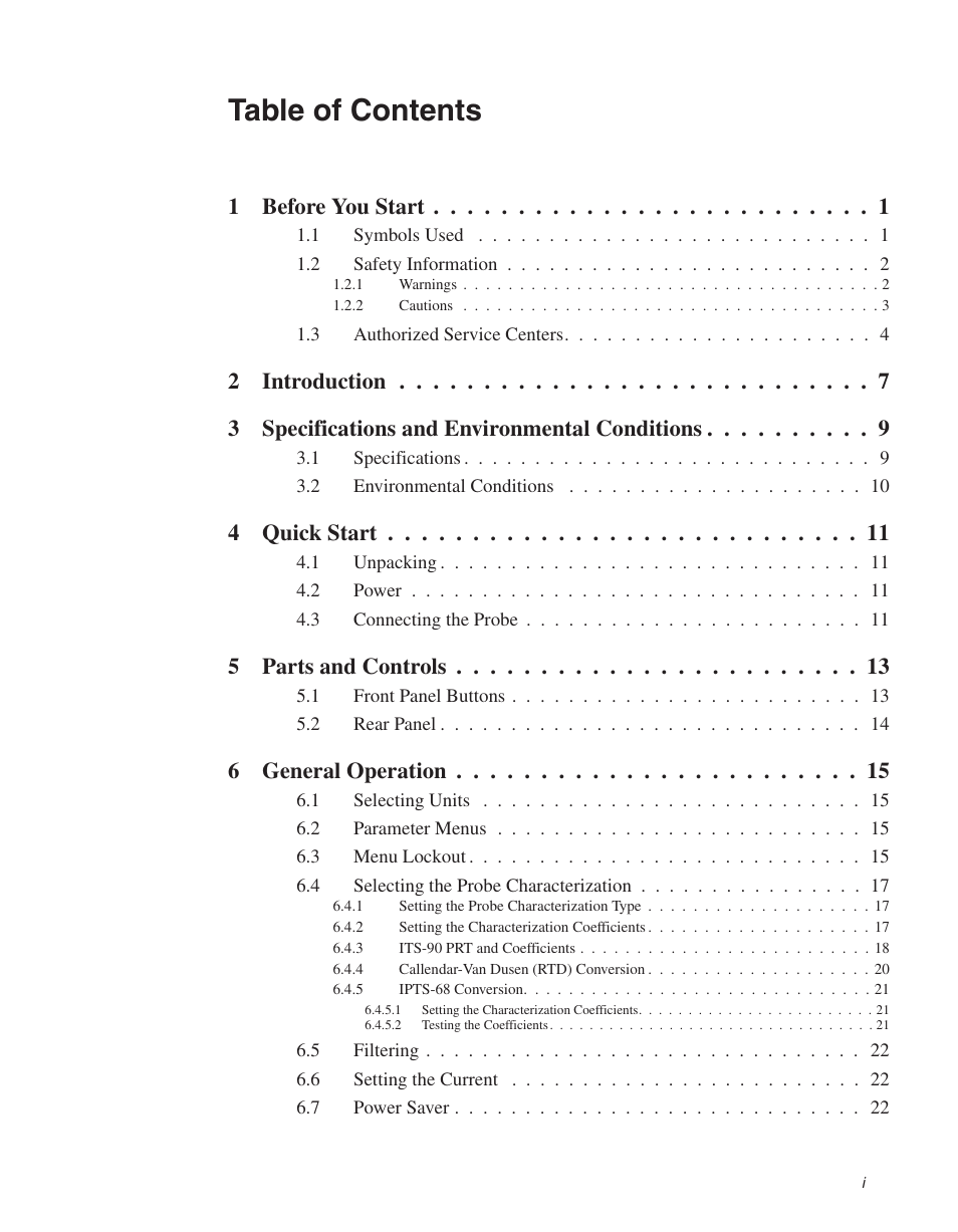 Fluke HART SCIENTIFIC 1502A User Manual | Page 3 / 43