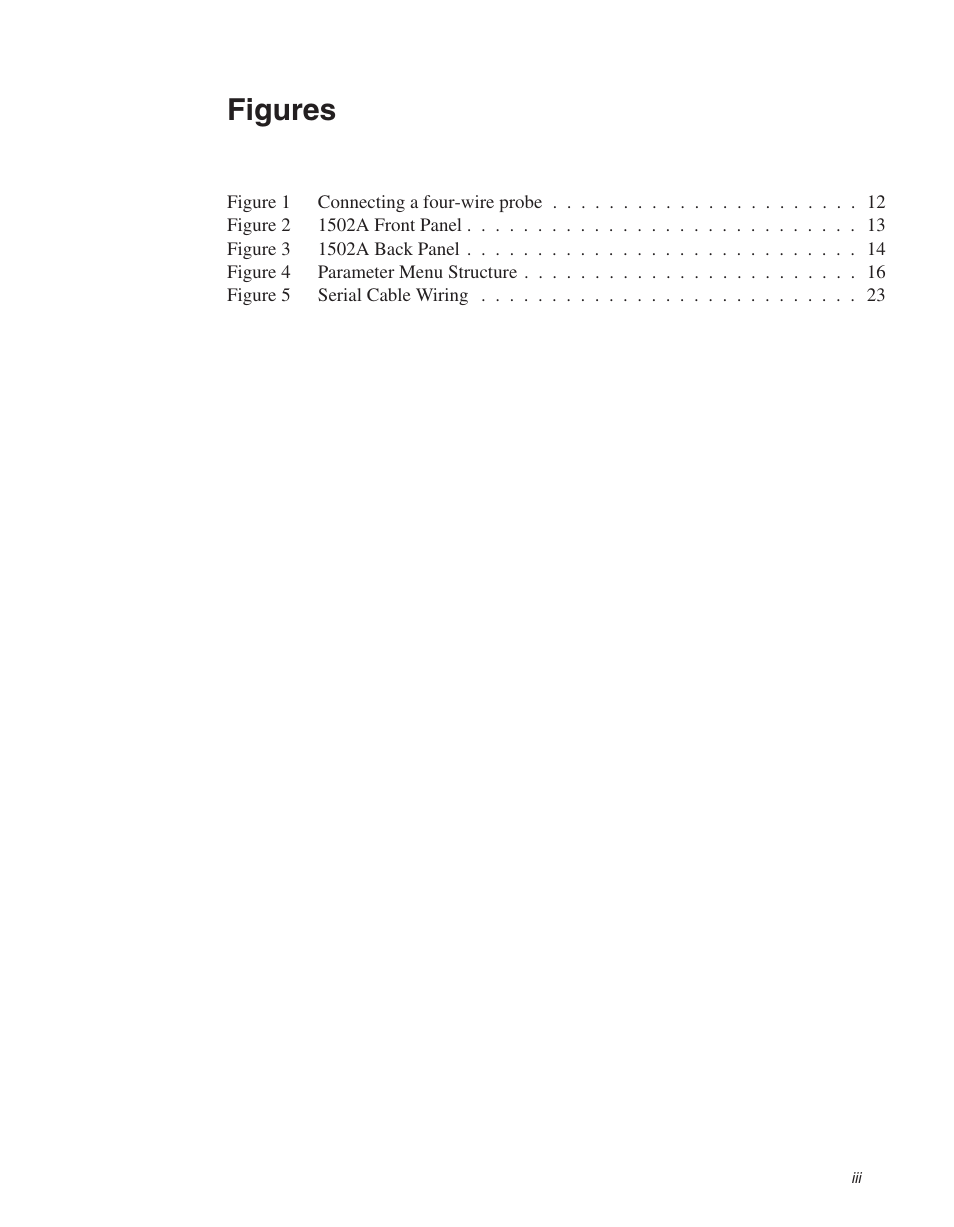 Figures | Fluke HART SCIENTIFIC 1502A User Manual | Page 5 / 43