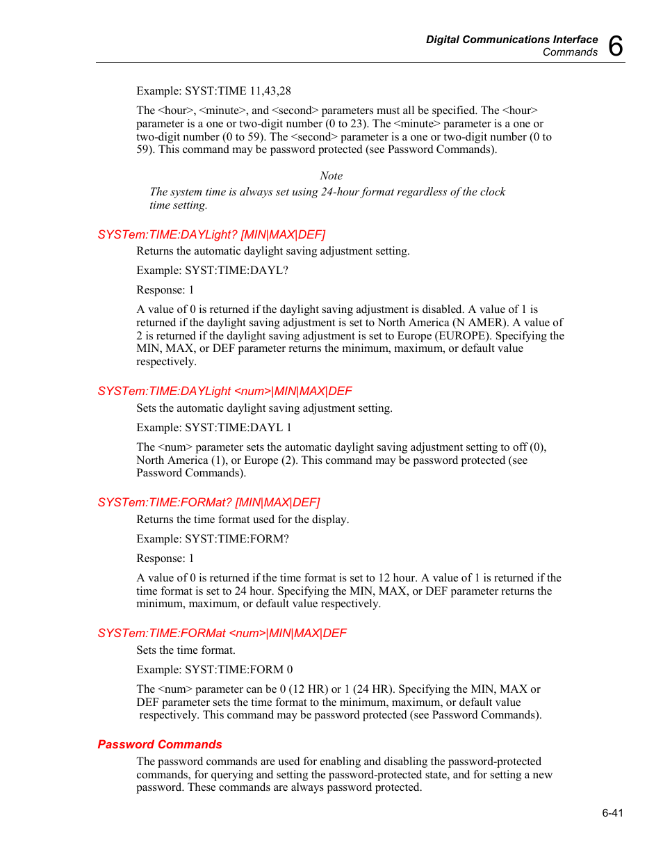 Password commands | Fluke 5020A User Manual | Page 111 / 142