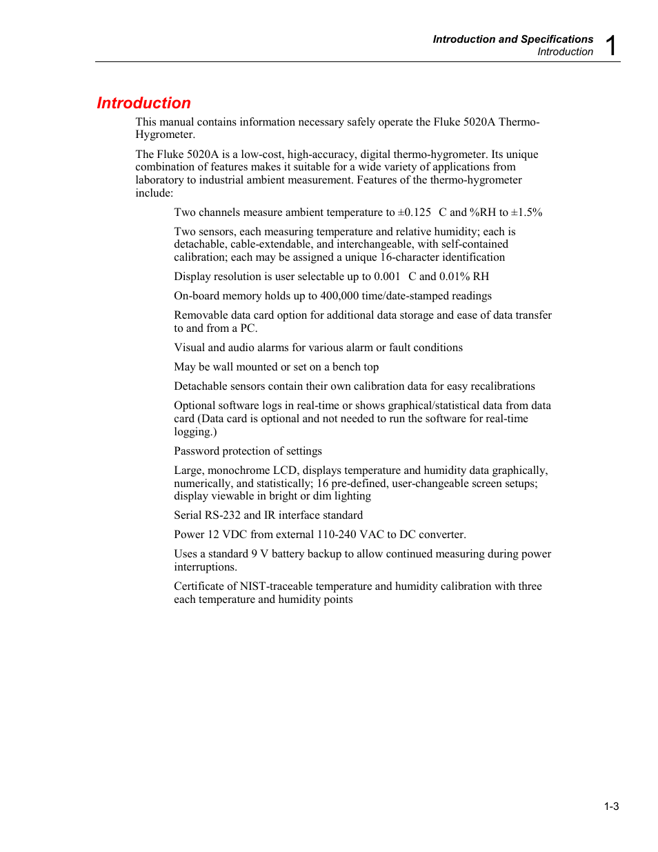 Introduction | Fluke 5020A User Manual | Page 13 / 142
