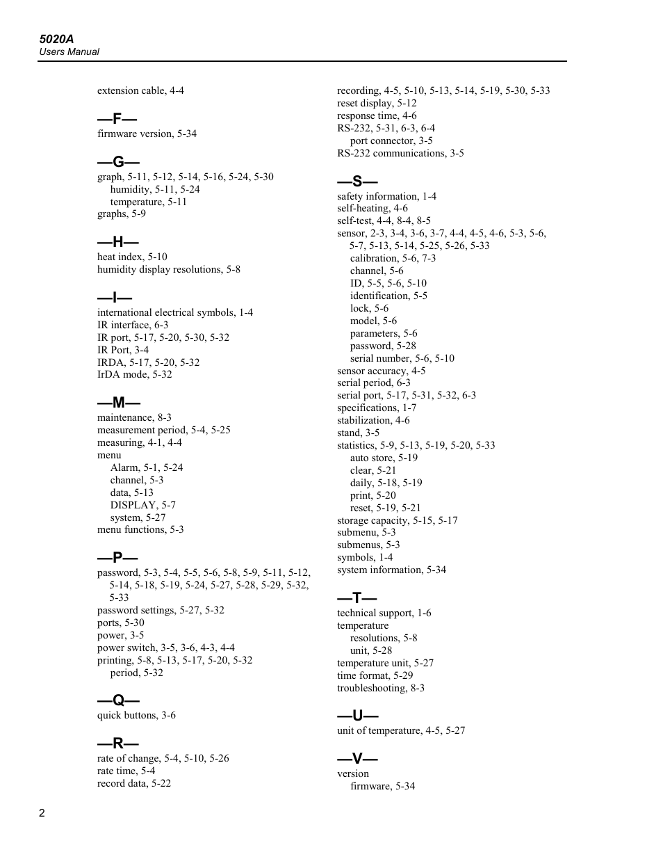 Fluke 5020A User Manual | Page 140 / 142