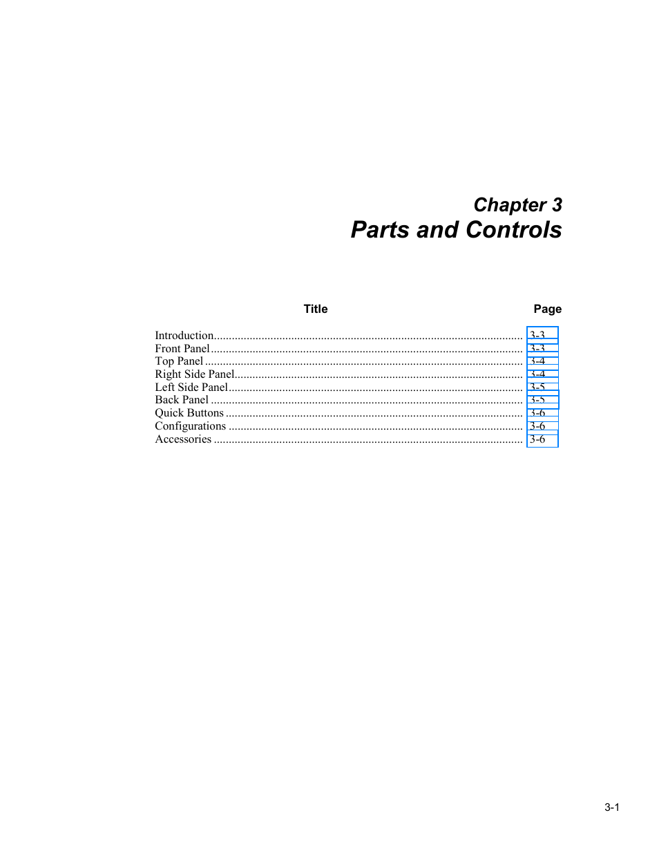 Parts and controls, Chapter 3 | Fluke 5020A User Manual | Page 23 / 142