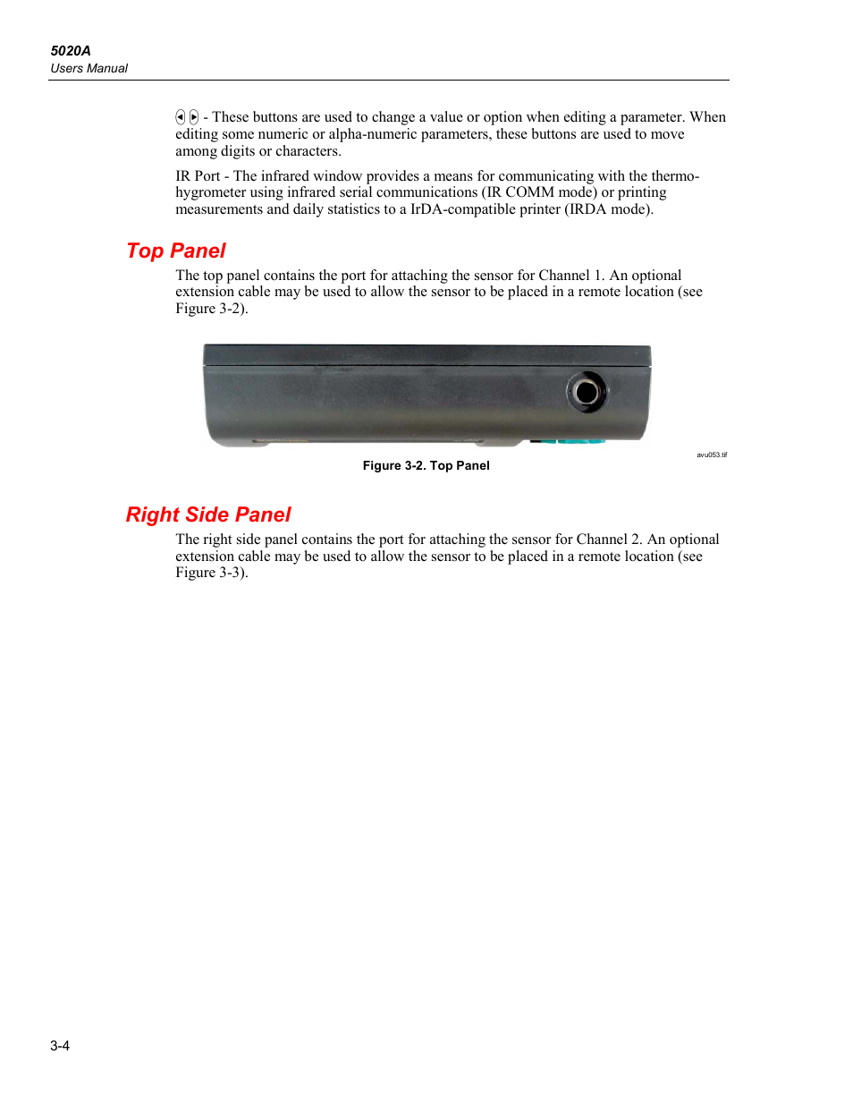 Top panel, Right side panel | Fluke 5020A User Manual | Page 26 / 142