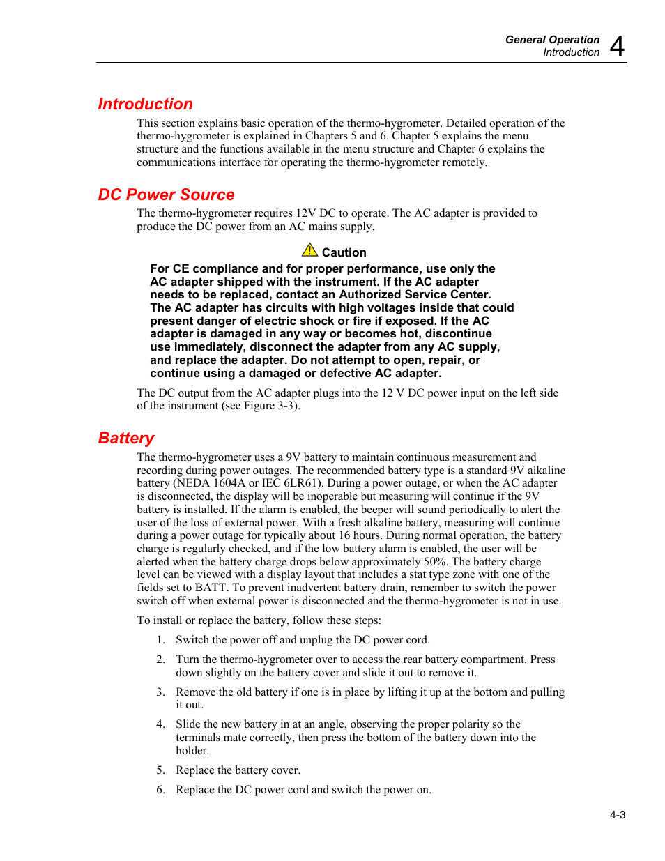 Introduction, Dc power source, Battery | Fluke 5020A User Manual | Page 33 / 142