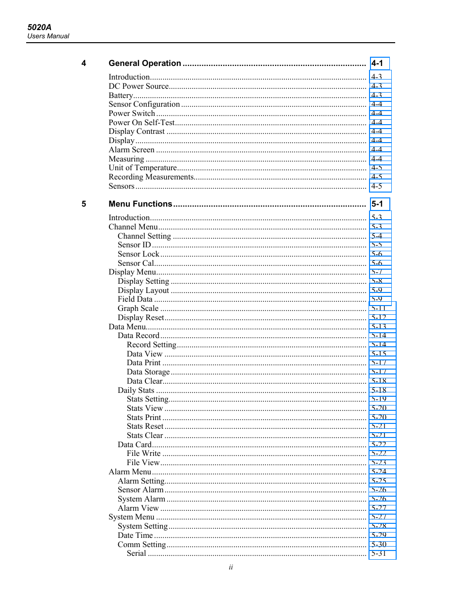 Fluke 5020A User Manual | Page 4 / 142