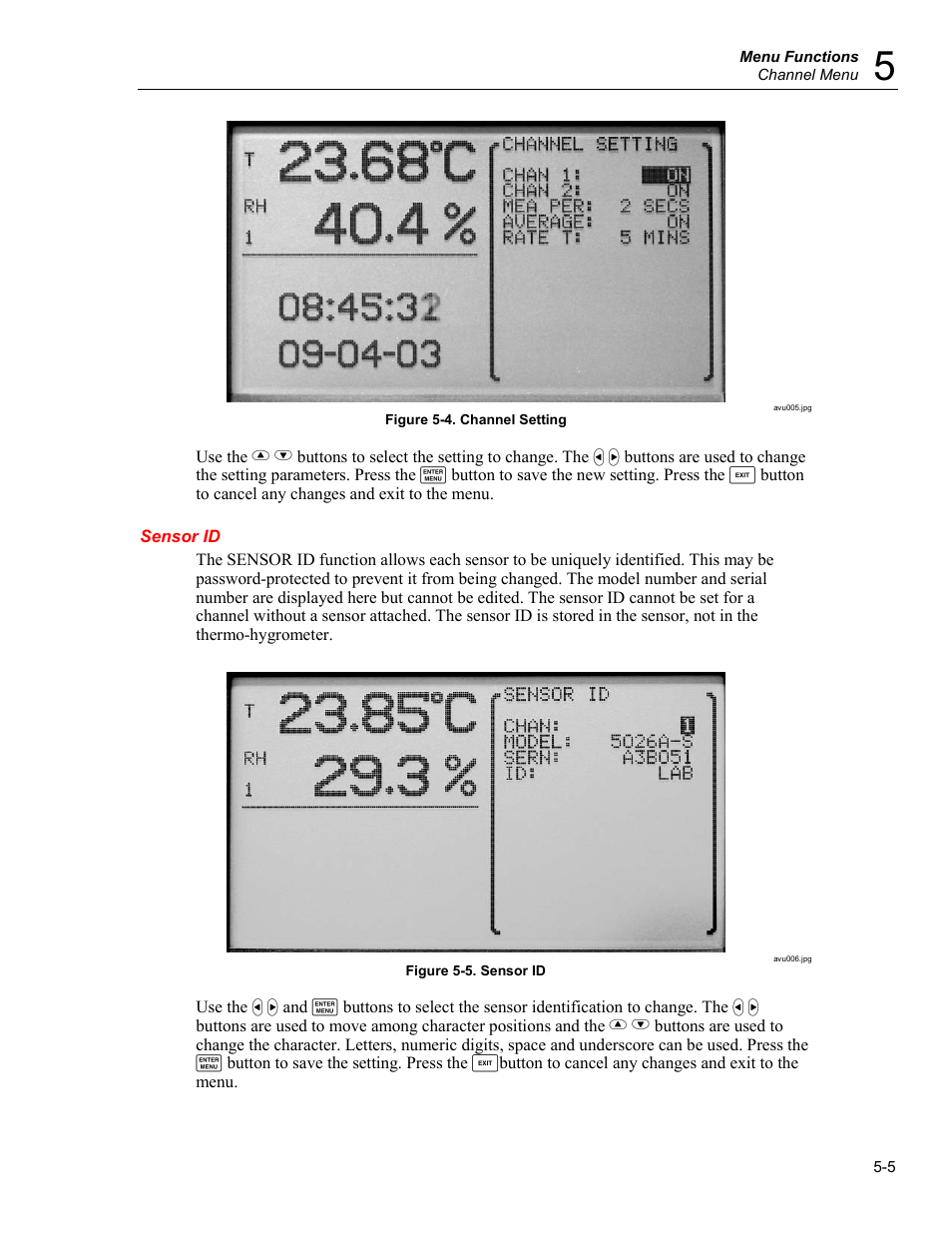 Sensor id | Fluke 5020A User Manual | Page 41 / 142