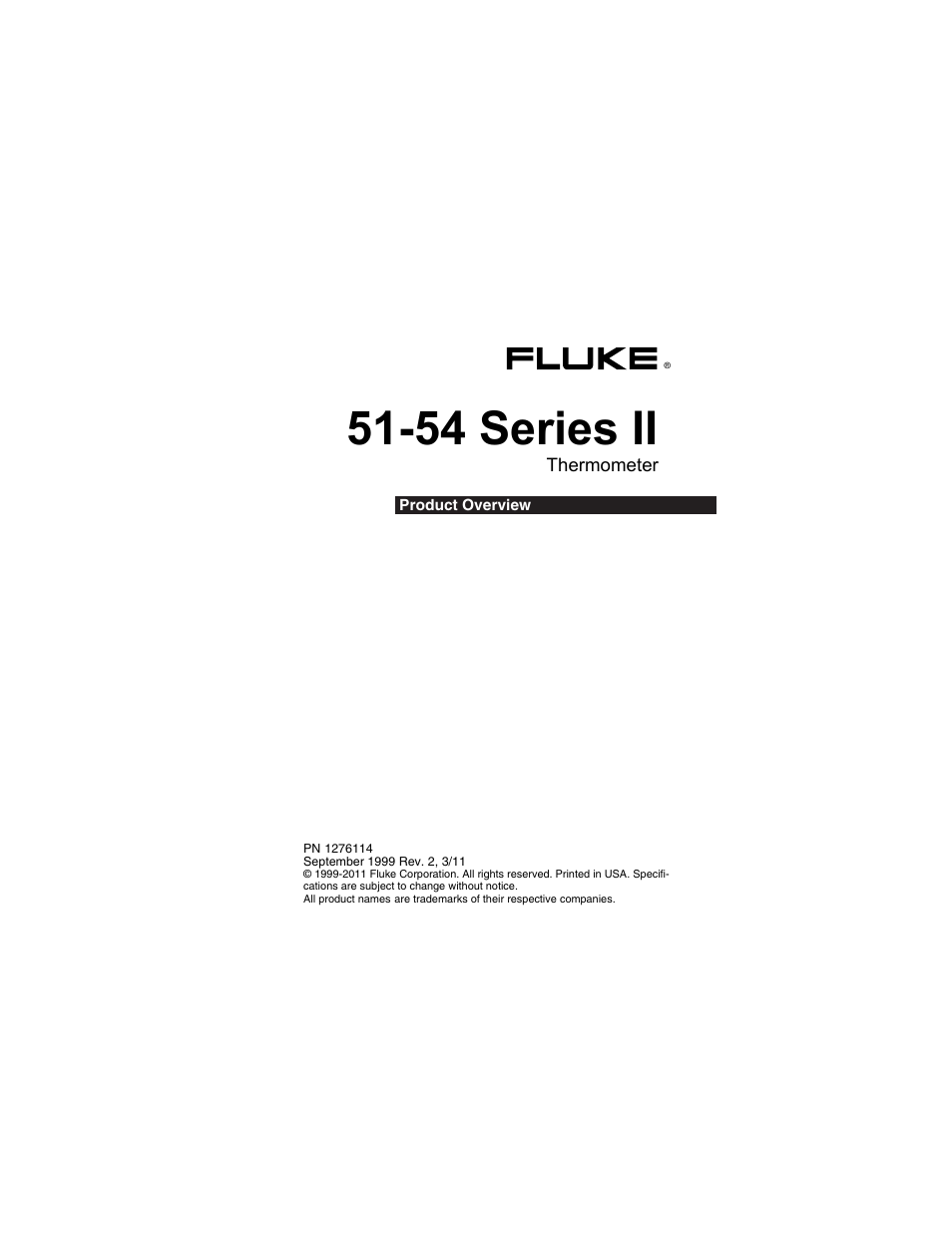 Fluke SERIES II 51 User Manual | 12 pages