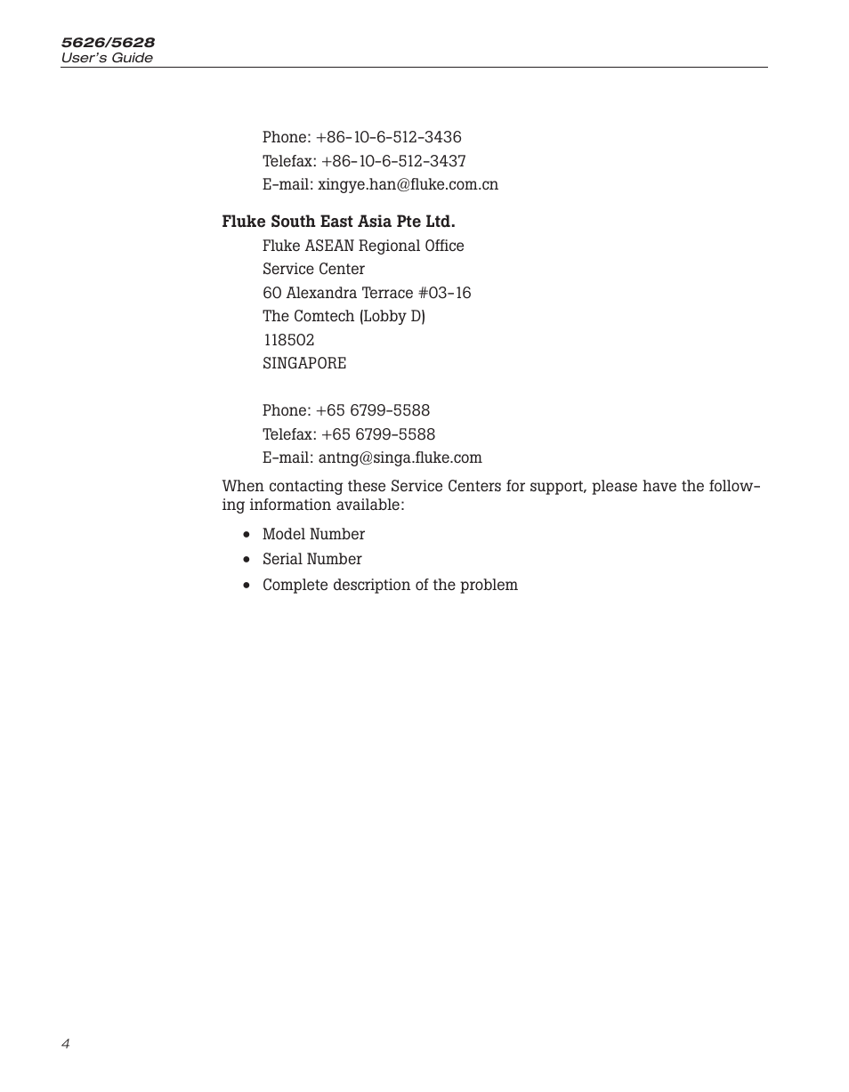 Fluke 5626/5628 User Manual | Page 10 / 22