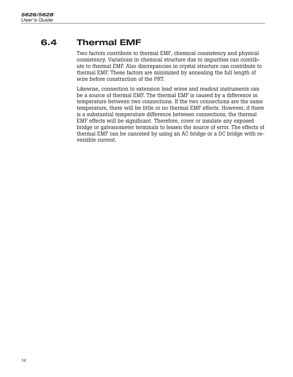 4 thermal emf 14, Thermal emf, 4 thermal emf | Fluke 5626/5628 User Manual | Page 19 / 22