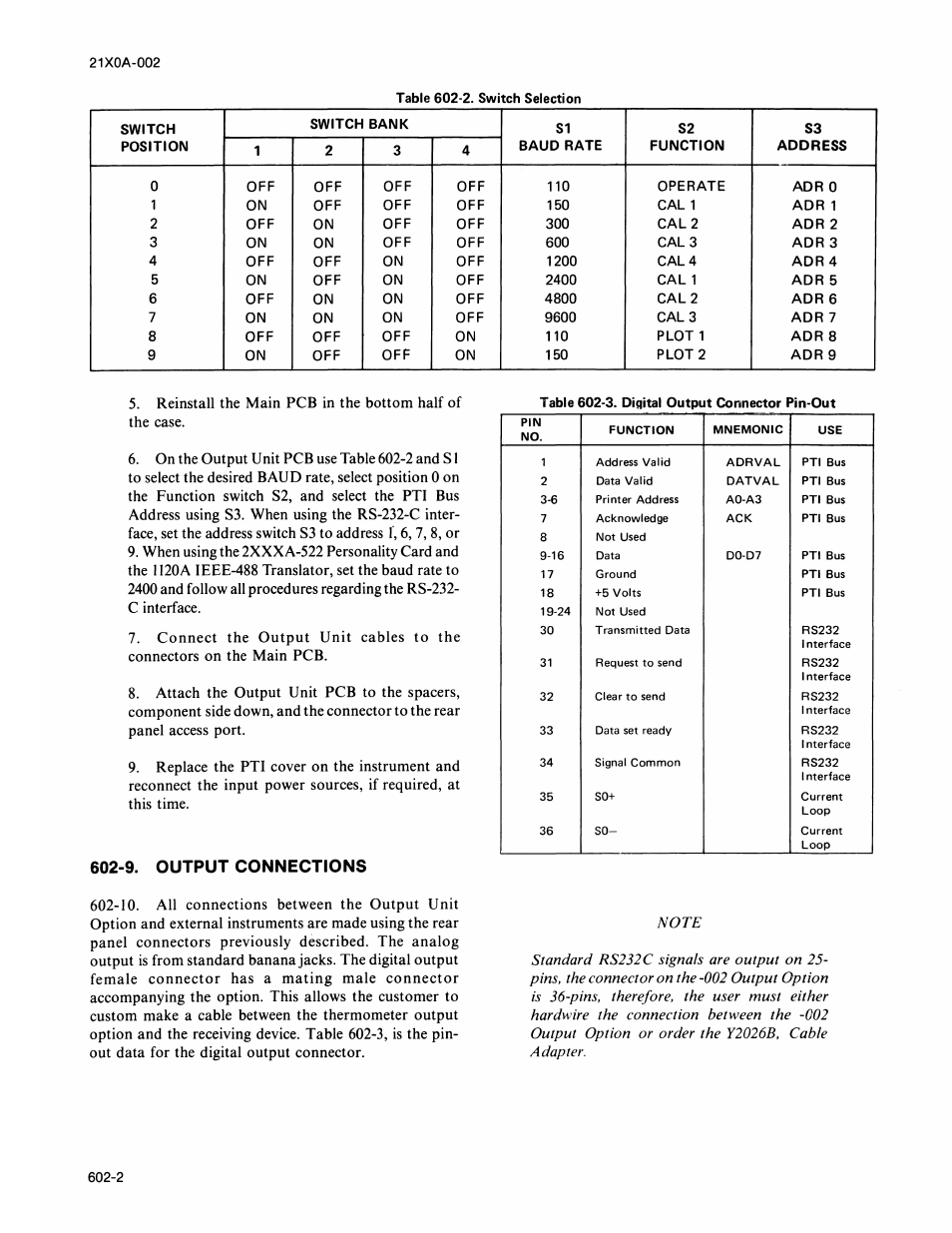 9. output connections | Fluke 2180A User Manual | Page 54 / 116