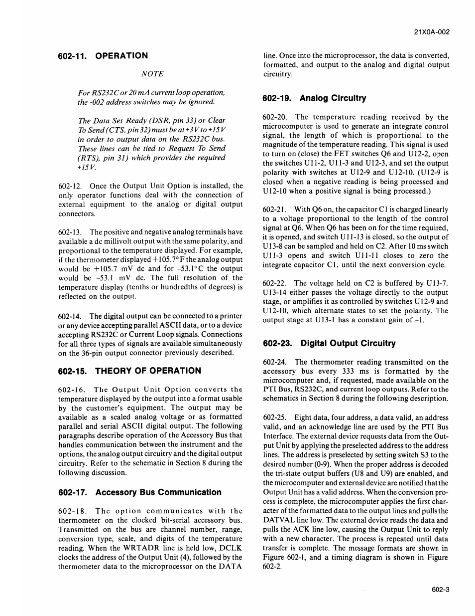 11. operation, 15. theory of operation, 17. accessory bus communication | 19. analog circuitry, 23. digital output circuitry | Fluke 2180A User Manual | Page 55 / 116