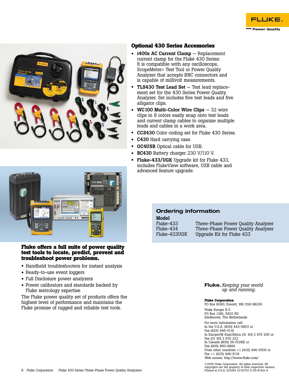Fluke 430 Series User Manual | Page 8 / 8