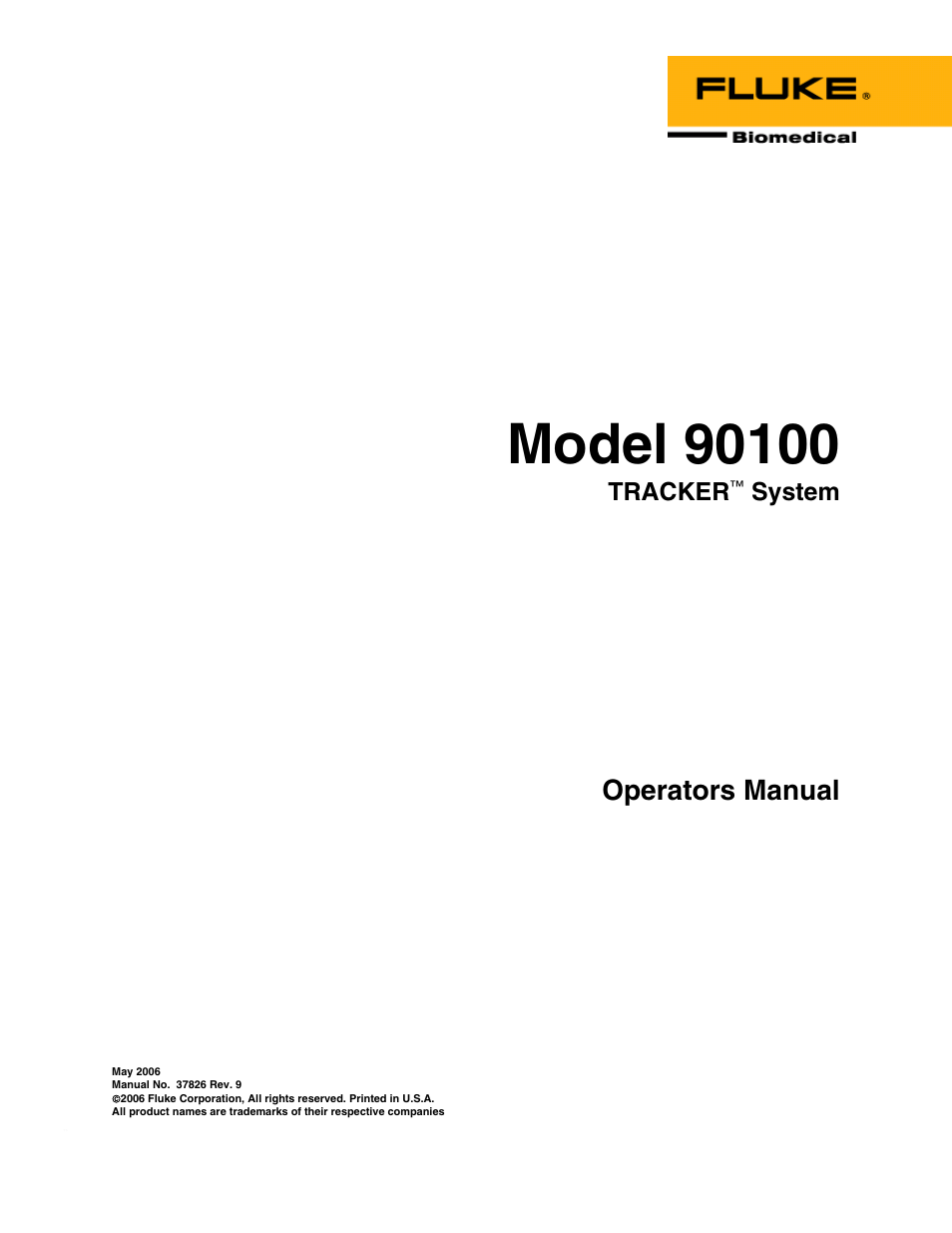 Fluke TRACKERTM 90100 User Manual | 60 pages