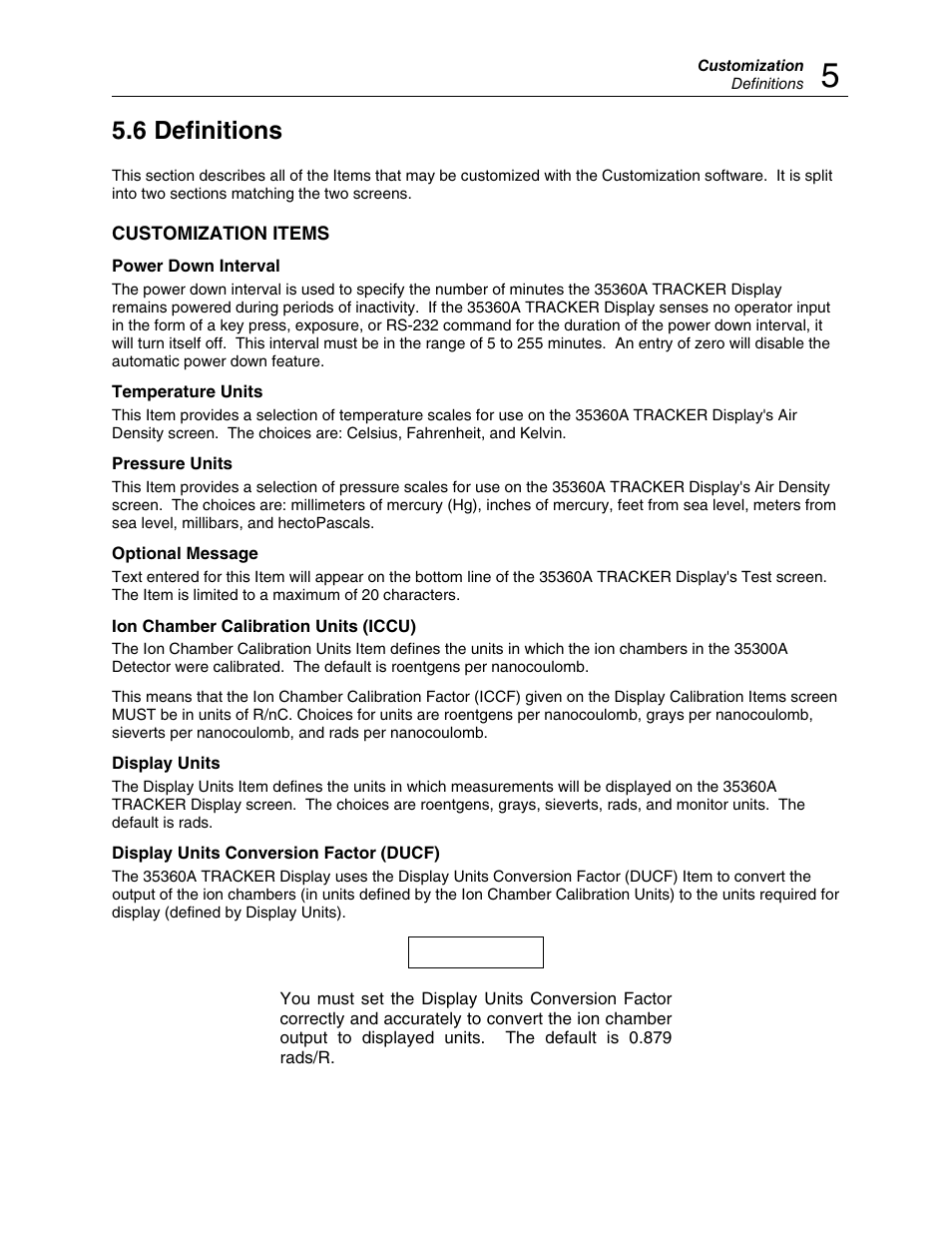 6 definitions | Fluke TRACKERTM 90100 User Manual | Page 51 / 60