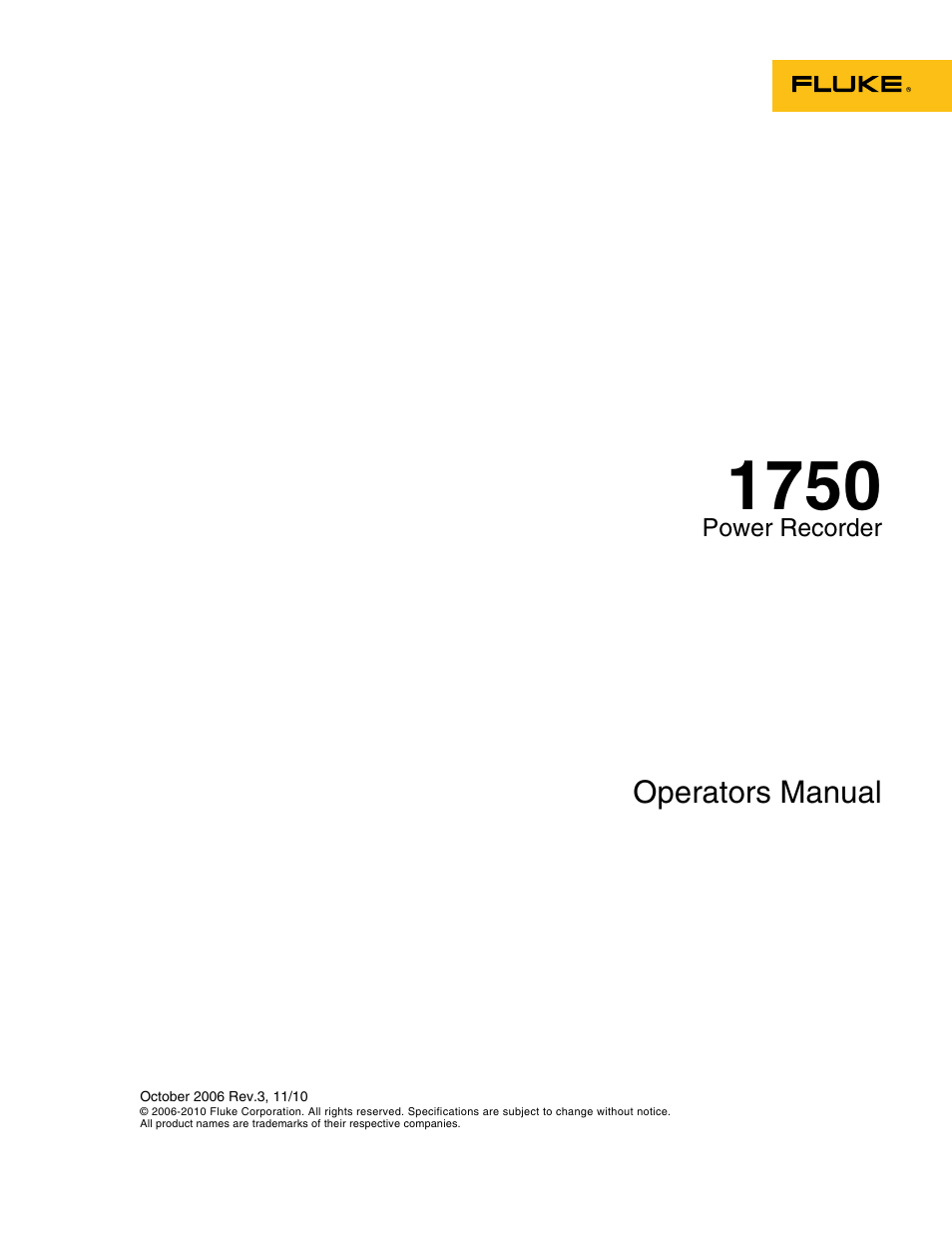 Fluke 1750 User Manual | 60 pages