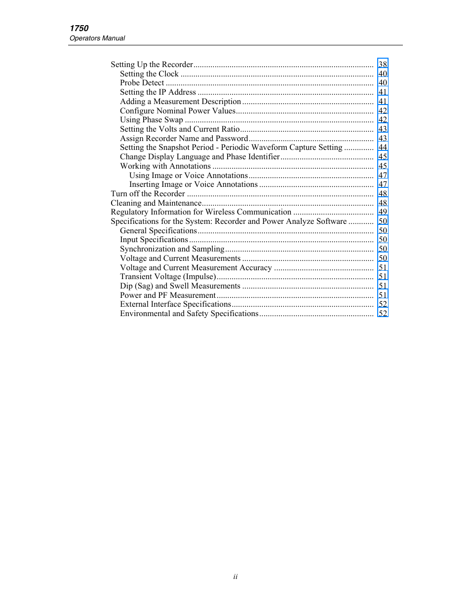 Fluke 1750 User Manual | Page 4 / 60