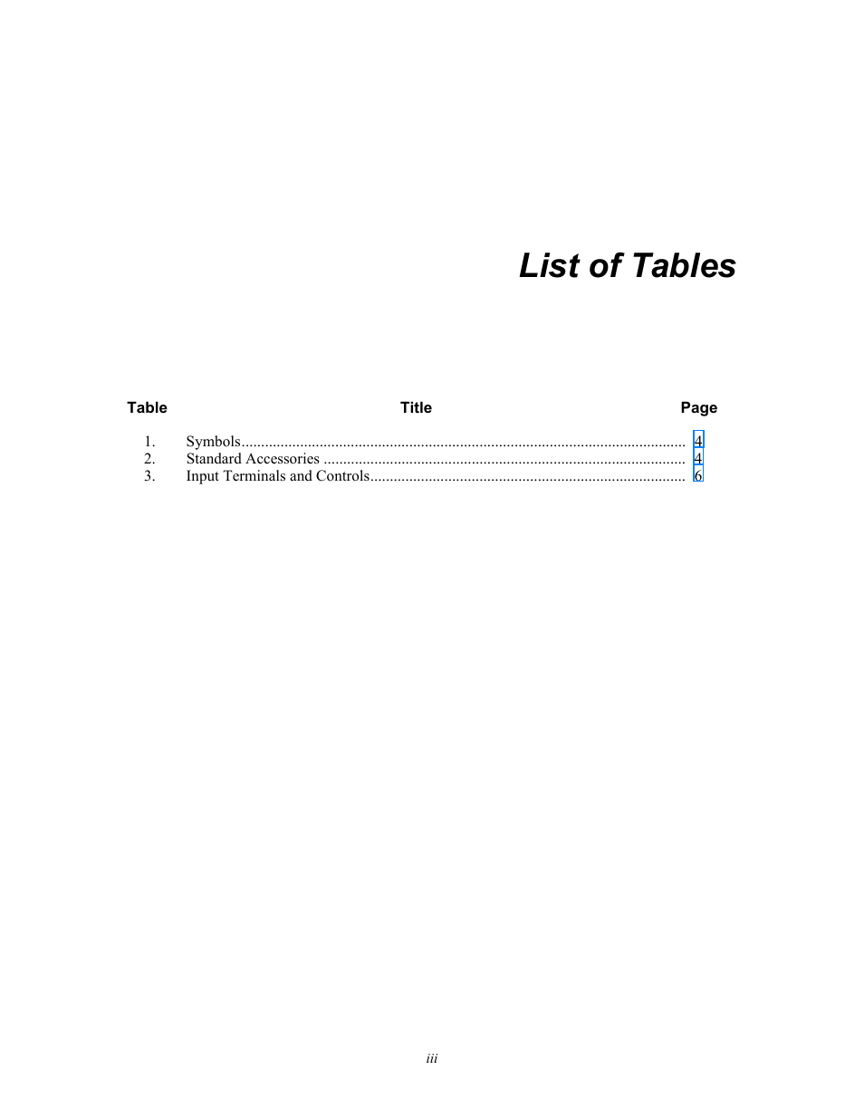 List of tables | Fluke 1750 User Manual | Page 5 / 60