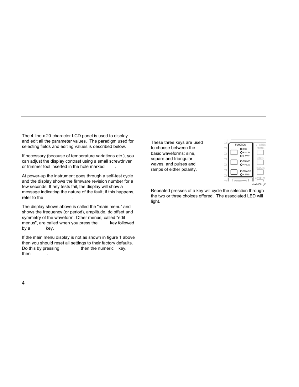 The liquid crystal display, Controls, Function keys | Field and digit keys and the rotary control | Fluke DDS Function Generator 271 User Manual | Page 14 / 34