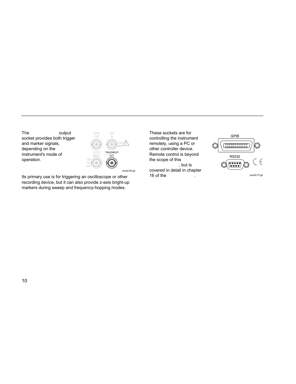 Trig/sweep out, Rs232 and gpib interface connectors, Using the instrument | Fluke DDS Function Generator 271 User Manual | Page 20 / 34