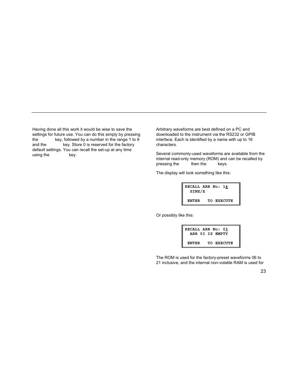 Arbitrary waveforms | Fluke DDS Function Generator 271 User Manual | Page 33 / 34