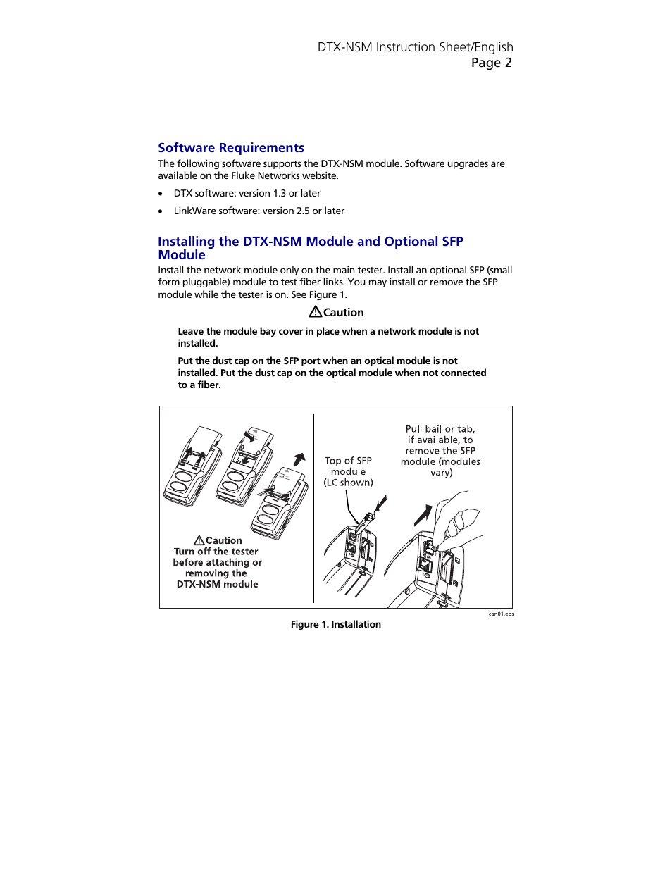 Fluke NETWORK SERVICE MODULE DTX-NSM User Manual | Page 2 / 6